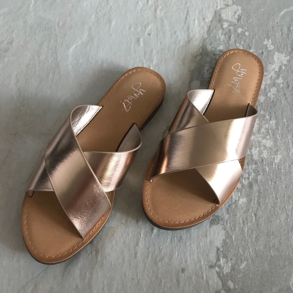 Metallic Sandals (NEW, never worn)